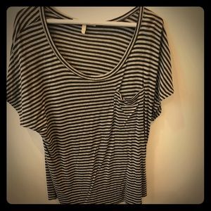 Soft joie striped pocket tee